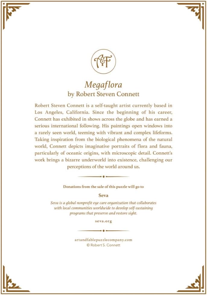 Art & Fable, Megaflora by Robert Steven Connett, 1000 Piece Fine Artwork Premium Adult Jigsaw Puzzle
