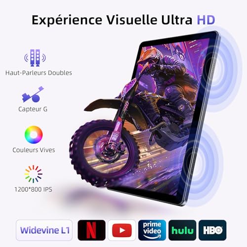 Image of 10 Inch Tablet, Android 15 Tablets with case, 18 GB RAM + 128 GB ROM(Expand to 1TB), Octa-Core, 1280x800 IPS HD Touchscreen, 5MP+8MP Dual Camera, BT5.0, 6000mAh, Widevine L1