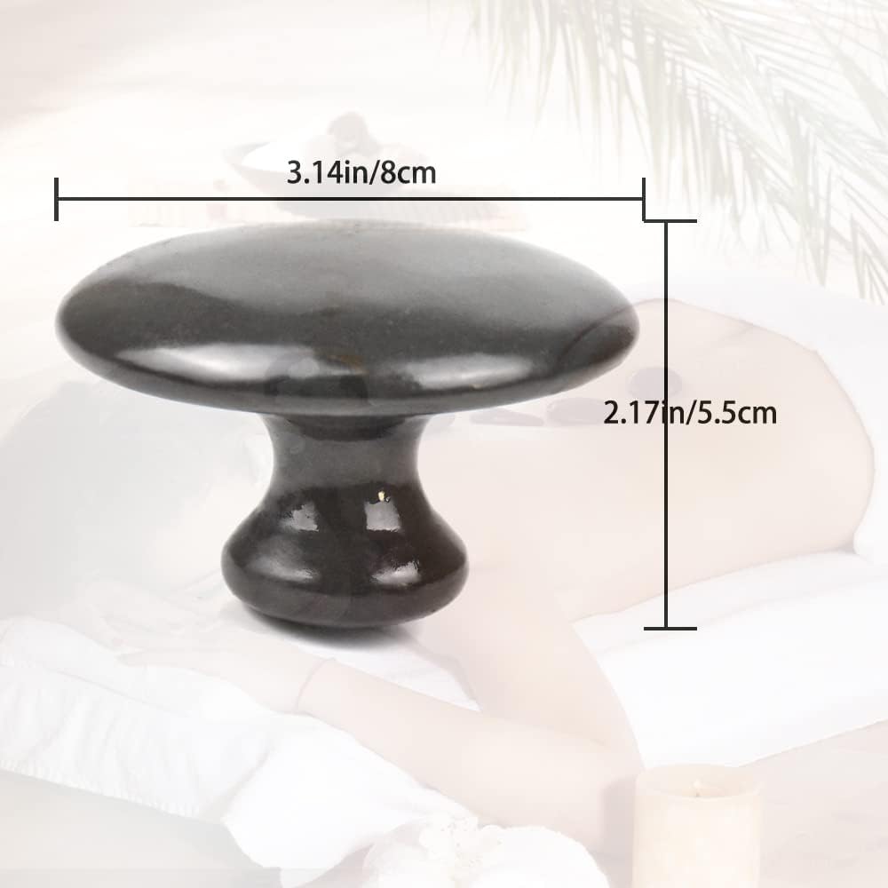 Large Mushroom Hot Massage Stones Basalt Cold Rock Spa Massagers Stones for Women&Men Black