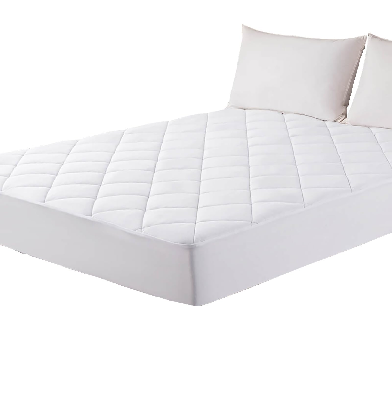 Kingnex Matratzenauflage für Wohnmobil, kurz, Queen-Size-Bett, flauschiger Matratzenbezug, gesteppt, mit tiefer Tasche