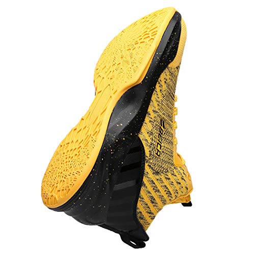 Beita High Upper Tênis de basquete masculino respirável antiderrapante, Amarelo, 8