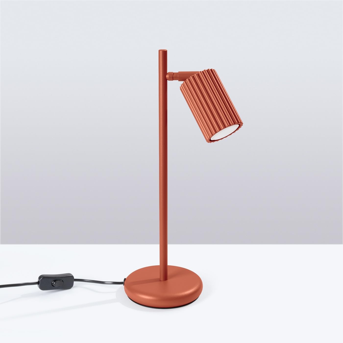 SOLLUX lighting Lampe de Bureau LED - Lampe de Table - en Aluminium - 14,5 x 19,5 x 43 cm - Karbon Ocre Rouge