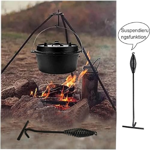 Dutch Oven Deckelheber, 26cm Deckelheber Griffhaken, Feuertopf Deckelheber, Küchen Zubehö, für Outdoor Topfheber, für BBQ, Feuertöpfe, Kochtopf, Camping, Gusseisen Töpfe