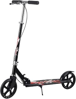 MERTNK Kids scooter,Big Wheels Adult Kick Scooter with Handbrake - Foldable U Scooters for Commuting, 4 Levels Adjustable Height, Load 150 Kg / 330 Lbs (Color : Black)