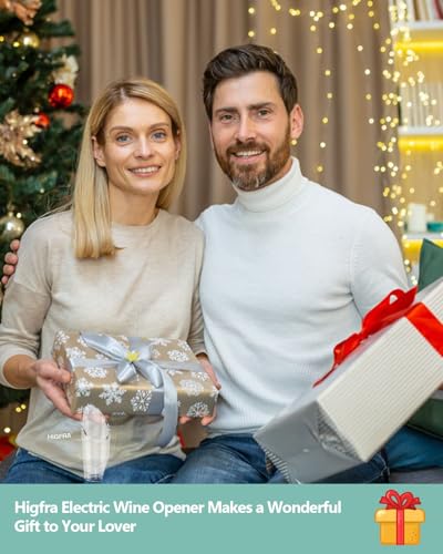 Electric Wine Opener Gift Set – Premium Wine Accessories with Wine Aerator, Vacuum Stopper, Foil Cutter and Gift Box – Ideal Valentines Gift for Wine Lovers and Special Celebrations