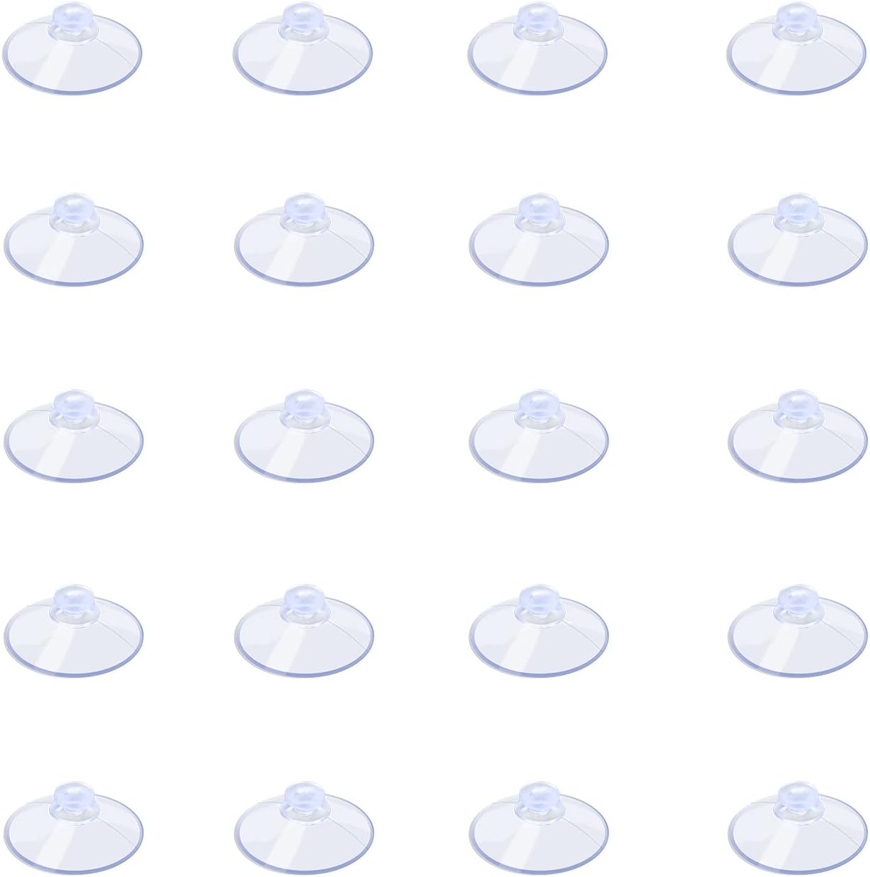 AQUANEAT 20 Packs Suction Cups 0.8 Inch Clear Sucker Pads Without Hook for Glass Home Organization Decoration