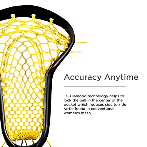 Epoch 3D Elite Women's Lacrosse Head Strung Mesh, Black/Yellow #TOP3