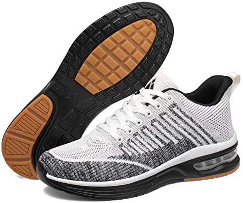 Mishansha Men's Trail Running Shoes Sport Gym Jogging Walking Shoes Mesh Breathable Lightweight Sneakers Air Cushion Slip On Tennis Shoes White Us14.5 #TOP6