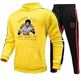 Li Xiaolong Dragon Tracksuit Set Kung Fu Arte Marcial Li Xiaolong Dragon 3D Impreso Sudadera con Capucha y pantalón de chándal Set de Dos Piezas para Hombres Mujeres