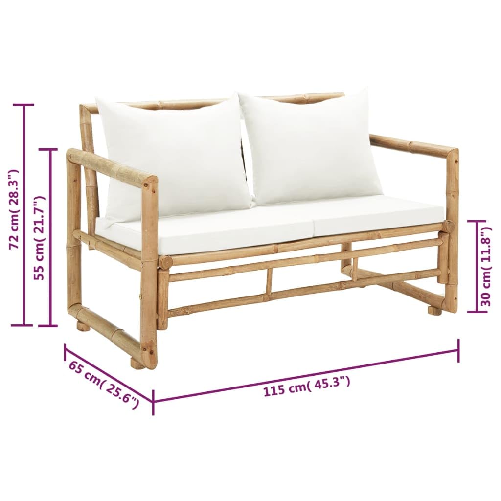 vidaXL Panca da Giardino in Bambu Panchina Divano Divanetto Sedile da Esterni