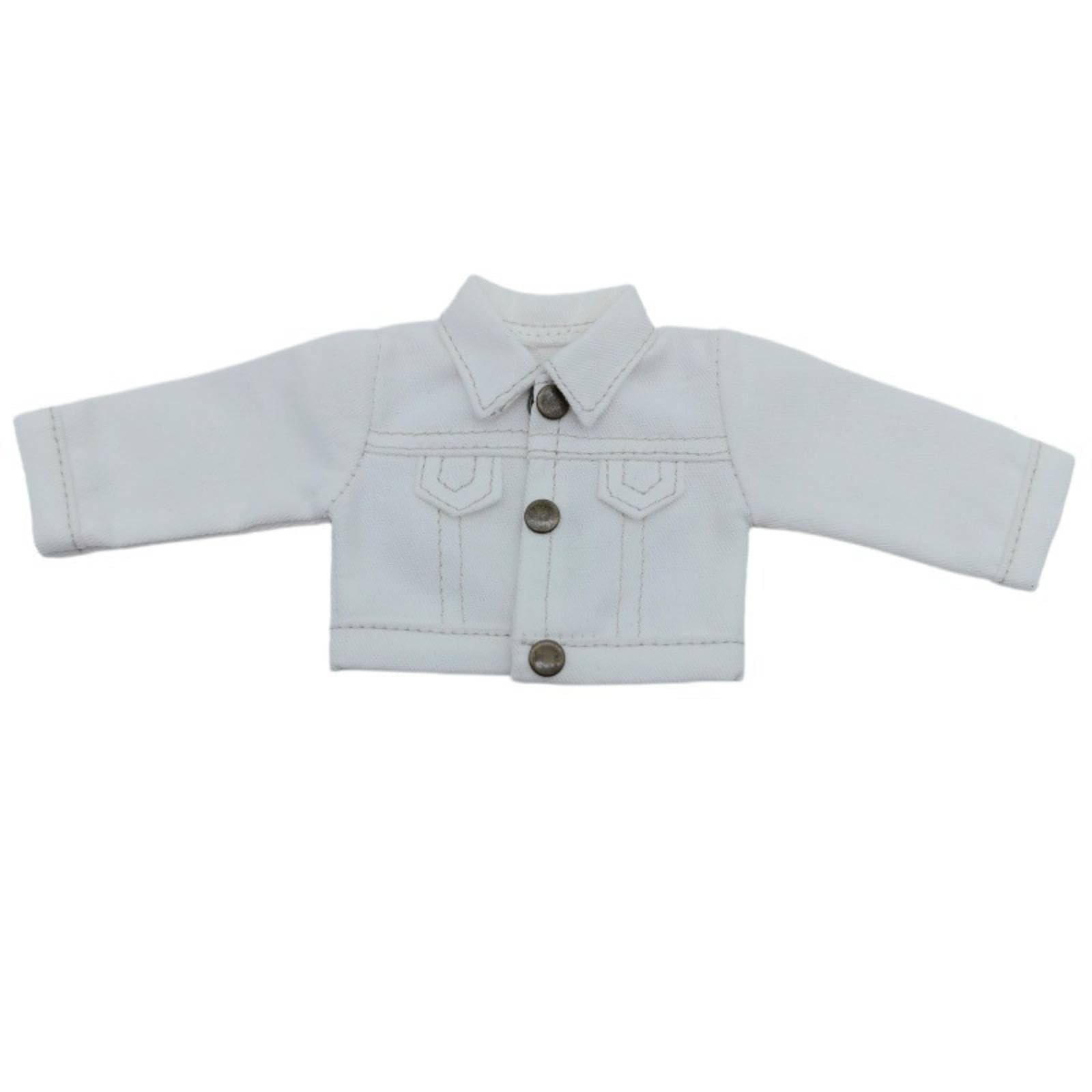 Doll Denim Jacket Miniature Doll Jacket for Dollhouse Display White-image-8