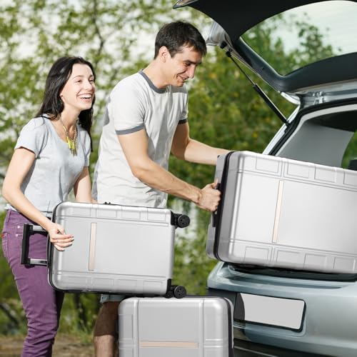 Karl home Luggage Expandable 3 Piece Set Suitcase PC+ABS Hard-Sell with TSA Lock Spinner Wheels 20in 24in 28in Travel Rolling Carry on Woman/Men Silver2