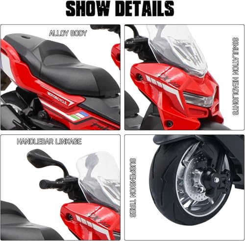 Image of FEXXA Police Motorcycle Toy - Pull Back Motorcycle Toys, Tiny Gift with Music Lighting, Latte Motorcycles Toy for Kids Boys Age 3-8 Year Old [NEW] (PALSAR RX120-RED)