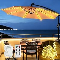 Sonnenschirmbeleuchtung, 104LEDs Sonnenschirm Beleuchtung mit Fernbedienung, IP67 Sonnenschirm Lichterkette, Garten-Sonnenschirmlichterkette, Baldachin Dekorative Strip Lichter für Camping-Zelt