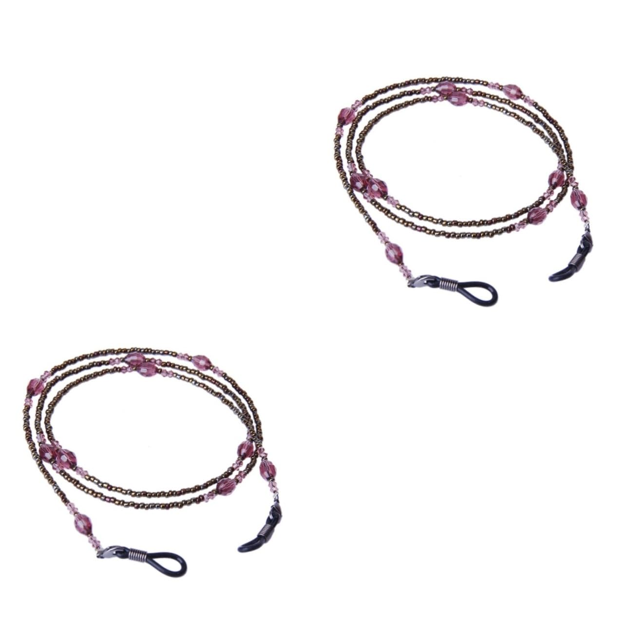 LIFKOME Lot De 2 Chaînes De Lunettes Élégantes Style Avec Perles Réglables En Métal Largeur Du Cordon 2 Mm 70 Cm Bijoux Tendance Pour Femmes