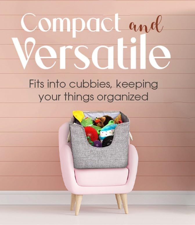 Miniatura 7 de Tug's Stuff Contenedor de juguetes para perros de alta calidad y canasta para mantas, almacenamiento para sala de estar y guardería, fácil de