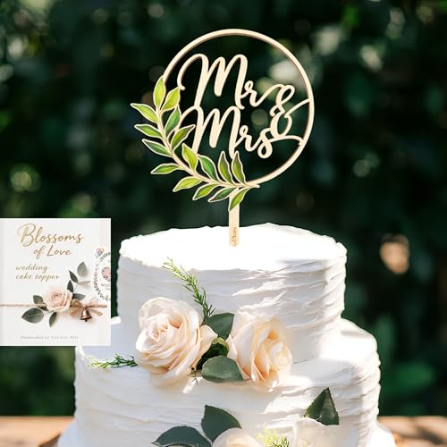 Boisdubois Classy Handcrafted Wooden Mr and Mrs Cake Topper, Rustic Wedding Cake Decoration, Eco-Friendly Topper for Engagement, Anniversary, or Bridal Shower