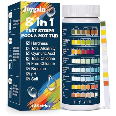 Joygain 125 Count 8 in 1 Saltwater Pool Test Strips Cover