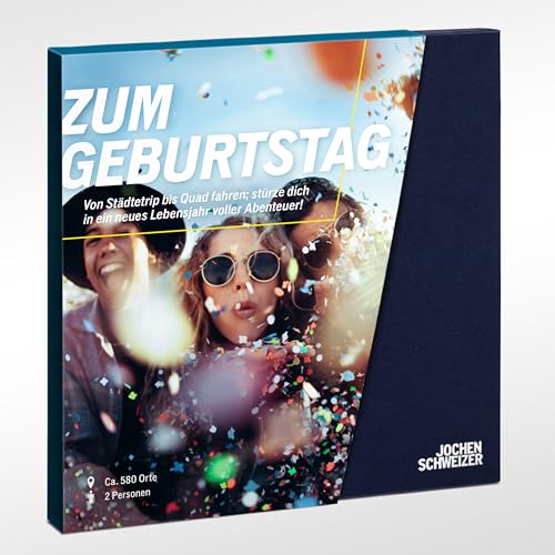 JOCHEN SCHWEIZER Geschenkbox zum Geburtstag f&uuml;r 2, Geburtstagsgeschenk f&uuml;r 2 Personen, freie Erlebnis-Auswahl an ca. 464 Orten