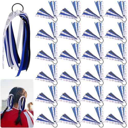 24 Pcs Volleyball Hair Accessories for Girls Holder Streamer Elastics Volleyball Hair Ties Volleyball Ribbon Volleyball Scrunchies for Girls Ponytail Holder Scrunchies Gifts
