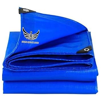 Star Quick Links Blue (110 GSM) (24 FT X 30 FT) Tarpaulin Sheet Waterproof Heavy Duty, Poly Trap with Aluminium Eyelets, Multipurpose Ideal for Roof, Truck, Rain, Outdoor or Sun