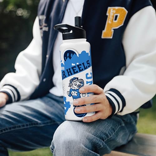 Image of Logo Brands NCAA Native 34 oz Quencher Water Bottle - | Local Icons Design | Double-Wall Insulated| Leak-Proof Lid & Built-In Straw