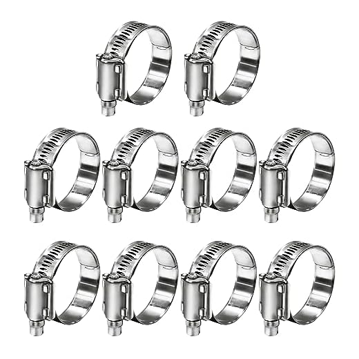 WYKA 10 Pack 25-45mm Heavy Duty Upgrade T-bolt Clamps 304 Stainless Steel Tension Pipe Clamps Worm Hose Clamp for Air Ducting, Fuel Line, Automotive, Mechanical
