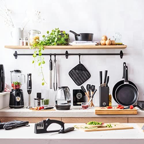 MasterChef Wok Non Stick Stir Fry Pan 28cm For Induction Hob, Gas, Halogen & Ceramic Stoves With Scratch Resistant & Nonstick Coating, Dishwasher Safe, Aluminium, Woodlook