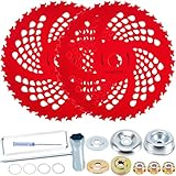 Brush Cutter Blade for Weedeater, 9' x 36 Teeth Carbide Tipped Blades with Universal Adapter Kit for Cutter, Weed Eater, Trimmer Brush Cutter Blade(2 Pack)