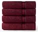 Cotton Craft Ultra Soft 4 Pack Oversized Extra Large Bath Towels 30x54 Burgundy weighs 22 Ounces - 100% Pure Ringspun Cotton - Luxurious Rayon trim - Ideal for everyday use - Easy care machine wash