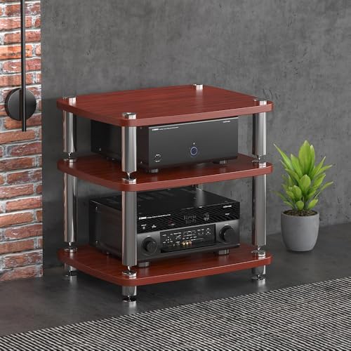 Rack estéreo con patas amortiguadoras para eliminar vibraciones en audio HiFi