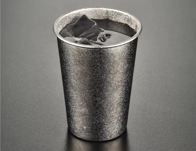 Echeson 1PC Camping Cup 350ML, Pure Titanium Cup Outdoor Single-Layer Beer Cup Juice Cup Suitable for Outdoor Camping Or Home Use(Blue 2)