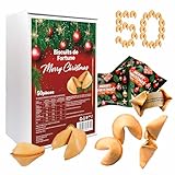 D&D Fun Cookies Set de biscuits de fortune de Noël, 50 pièces | Excellent cadeau pour les invités | Biscuits de fortune pour les fêtes | Emballage individuel | Biscuits de fortune chinois (M)
