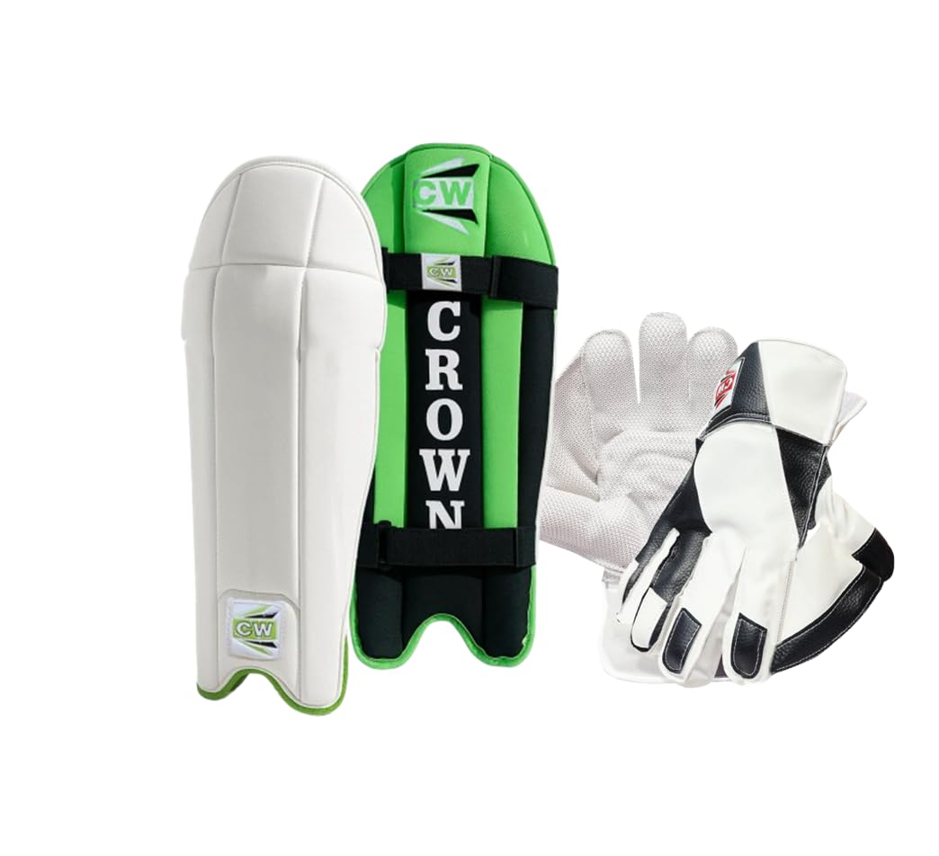 CW Supalite Cricket Wicket Keeper Combo | Protective Gears Sports Keeping Gloves with Legguard| Breathable Adjustable-image-19