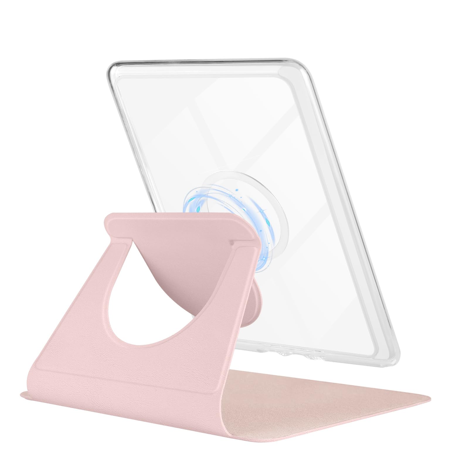 Obracane o 360° etui do zupełnie nowego 17.8 cm Kindle Paperwhite 12. generacji 2024 i Kindle Colorsoft SE, magnetyczny zdejmowany stojak ze skóry PU, przezroczysta twarda tylna obudowa