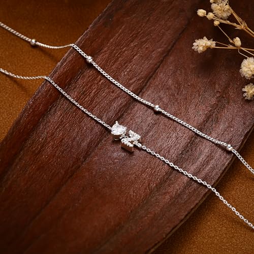 Image of NECOCY Initial Heart Diamond Anklets for Women Waterproof, Non Tarnish 14k Gold Plated Letter Ankle Bracelets Dainty, Summer Beach Bikini Jewelry Gifts for Women