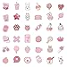 Cute Pink Stickers for Women, 50Pcs Funny Aesthetic Vinyl Waterproof Stickers Pack for Water Bottle Laptop Scrapbook Phone, Kawaii Pink Decals, Party Supplies