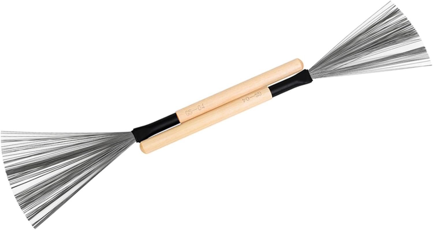 TOYANDONA 1pair Maple Wooden Handle Drum Brush Portable Percussion Tool for Drummers and Students for Jazz and Drum Performance