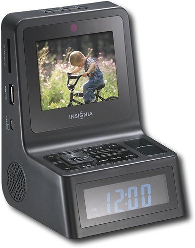 Insignia Dual Alarm Clock Radio with Photo Display Black NS-DPFC01