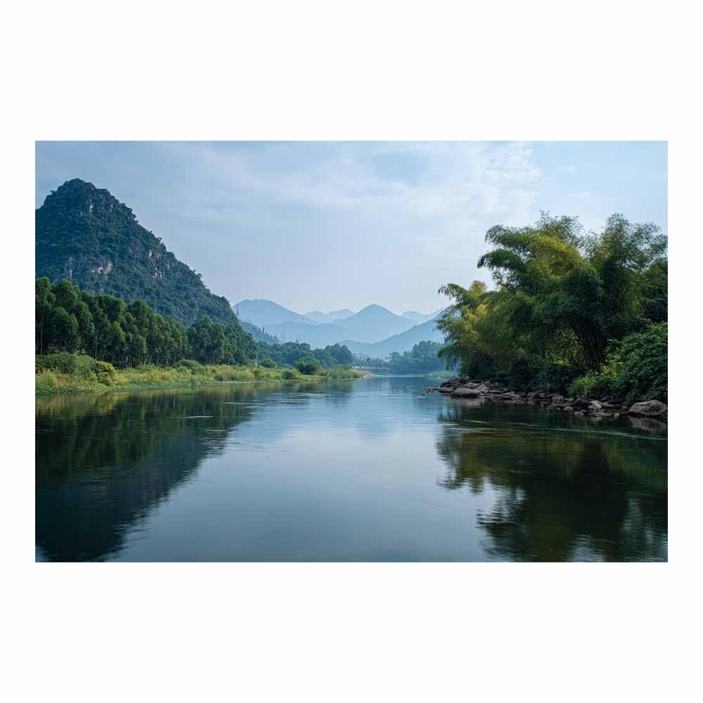 HOQIU Landscape wall art Misty Forests s Stream canvas art, art print, house decor, bedroom wall decor above bed, prints for living room.(Multicolor)-60x80cm Unframed
