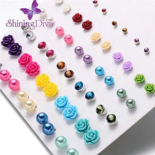 Image of Shining Diva Fashion Stylish Combo Metal Earrings for Women and Girls