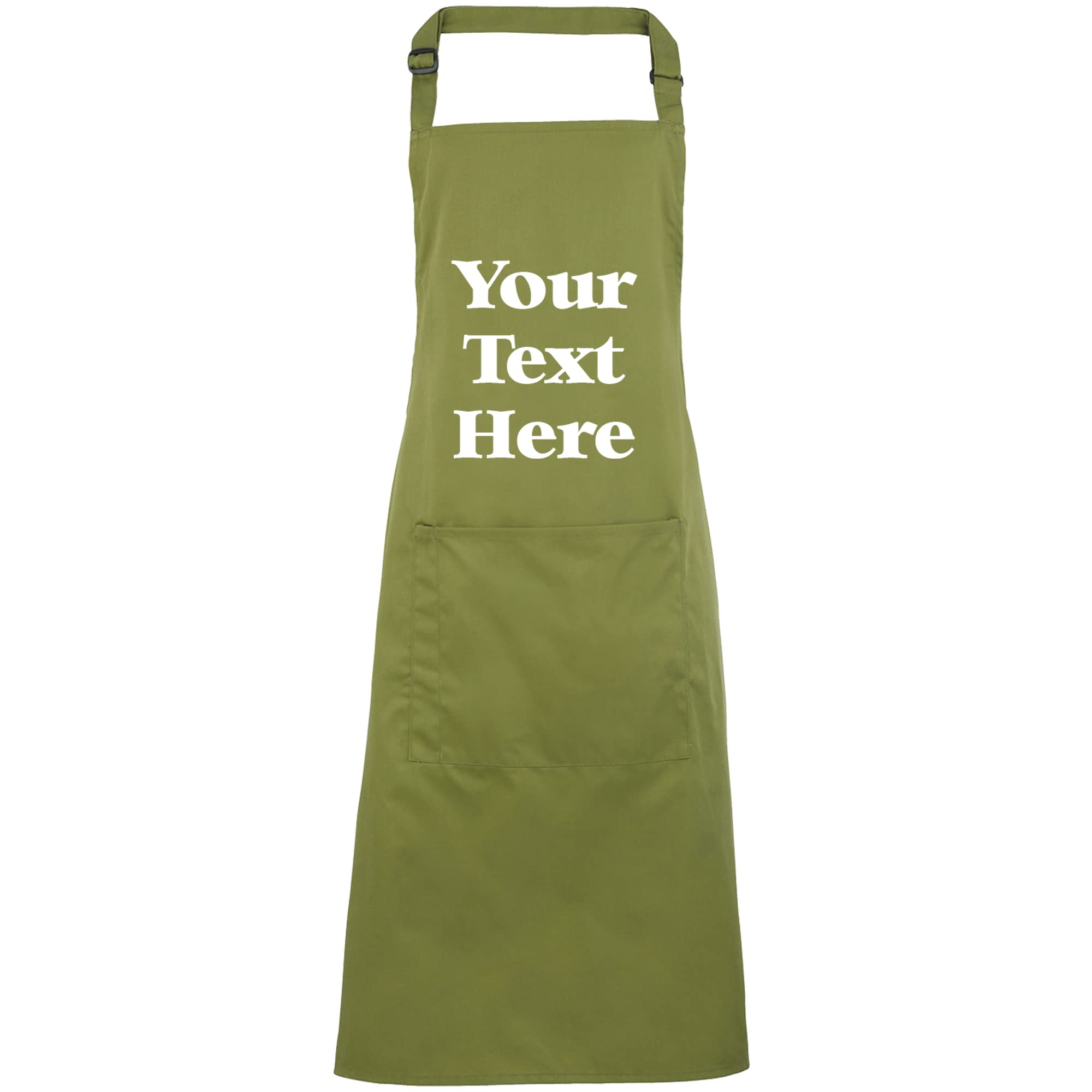 Mr Jeans Personalised Apron For Women Men - Any Text - Customised Aprons Kitchen Baking Funny With Pockets - 38 Colours (Oasis Green)