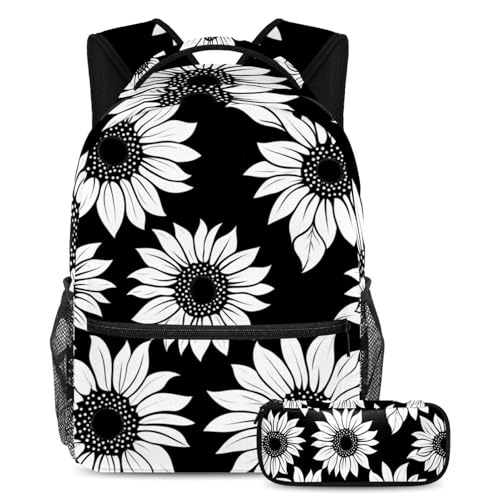 Sac à dos polyvalent 2 pièces motif tournesol abstrait fini le désordre de la rentrée