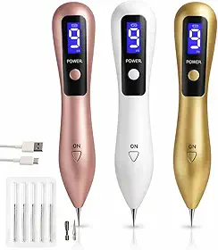 Caneta Jato de Plasma Removedora de Manchas, Imperfeições, Removedor de Espinha Acne Cravos, Sardas,Verrugas, Profissional 9 Níveis, LCD Digital, USB Recarregável, Tratamento Inteligente da Pele