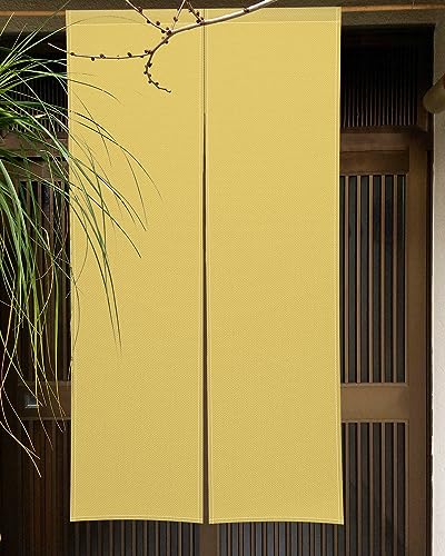 のれん Qinunipoto 純色 単色 黄色系 暖簾 シンプル風 幅85cm丈150cm インテリア 出入り口 目隠し おしゃれ すだれ 遮光 部屋 間仕切りカーテン 門カーテン ポリエステル製 オーダー可 簡単取付 四季兼用