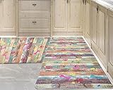 Farmhouse Kitchen Mats Cushioned Anti Fatigue Mats for Kitchen Floor Waterproof Kitchen Mats and Rugs Comfort Standing Mat for Kitchen, Laundry Room, Colorful Dog Paw and Bone(Green/Multicolor) -  PCSWEET HOME