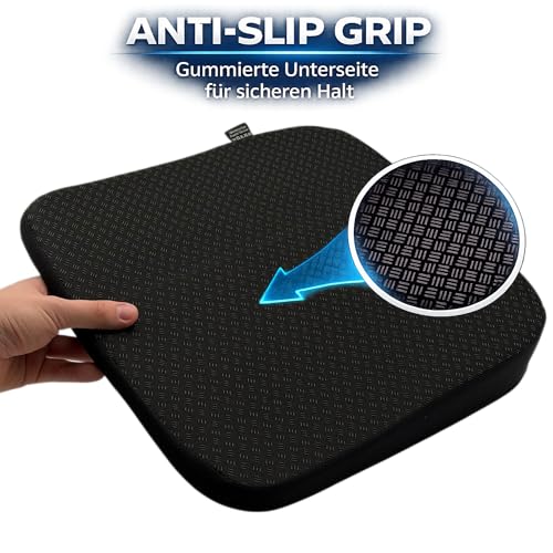 FS Premium Keilkissen Stuhl Ergonomisch – Sitzkissen für Bürostuhl & Auto – Orthopädisches Keilkissen gegen Rückenschmerzen – Sitzerhöhung für Erwachsene – Komfort für Büro & Home Office - Schwarz