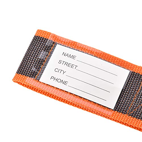 Image of uxcell Luggage Strap Suitcase Belt with Buckle Label, 2x78 2Mx5cm Adjustable PP Travel Bag Packing Accessory, Orange Gray