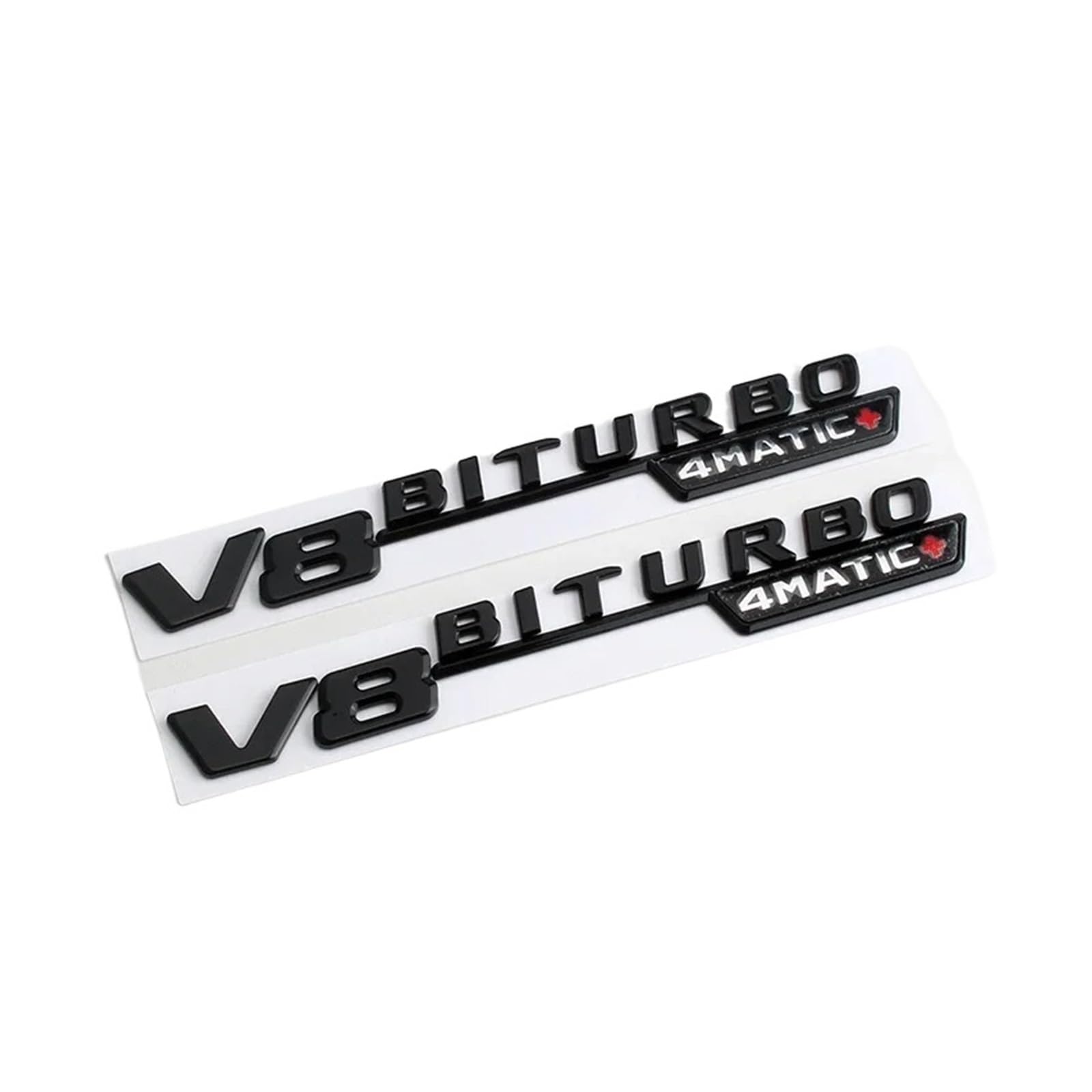 OVARIA 3D ABS Black Car Decal V8 BITURBO Rear Trunk Emblem Sticker Logo GLE63S Badge Fit For Mercedes AMG GLE 63 S W167 W166 C292(V8 Shiny Black 2Pcs)