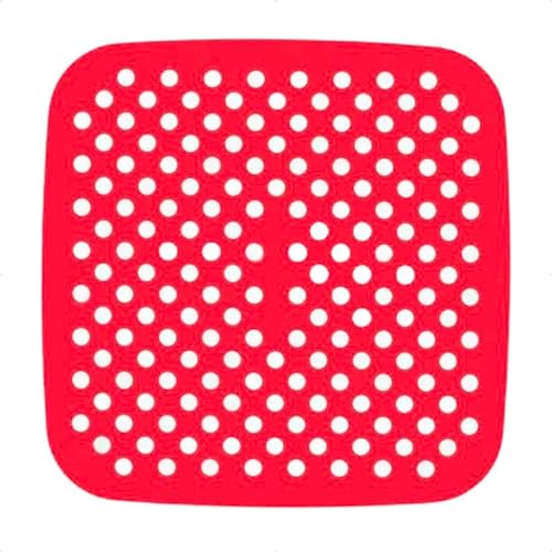 Forro de Silicone Para Fritadeira Airfryer 19cm Quadrado Reutilizável, Antiaderente Limpeza Fácil e